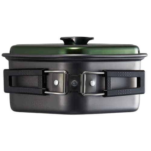 Skater Aluminum Ramen Cooker, Square Saucepan, 1.2L, Green, Perfect for Outdoor Camping, From That Land, ANC1-A