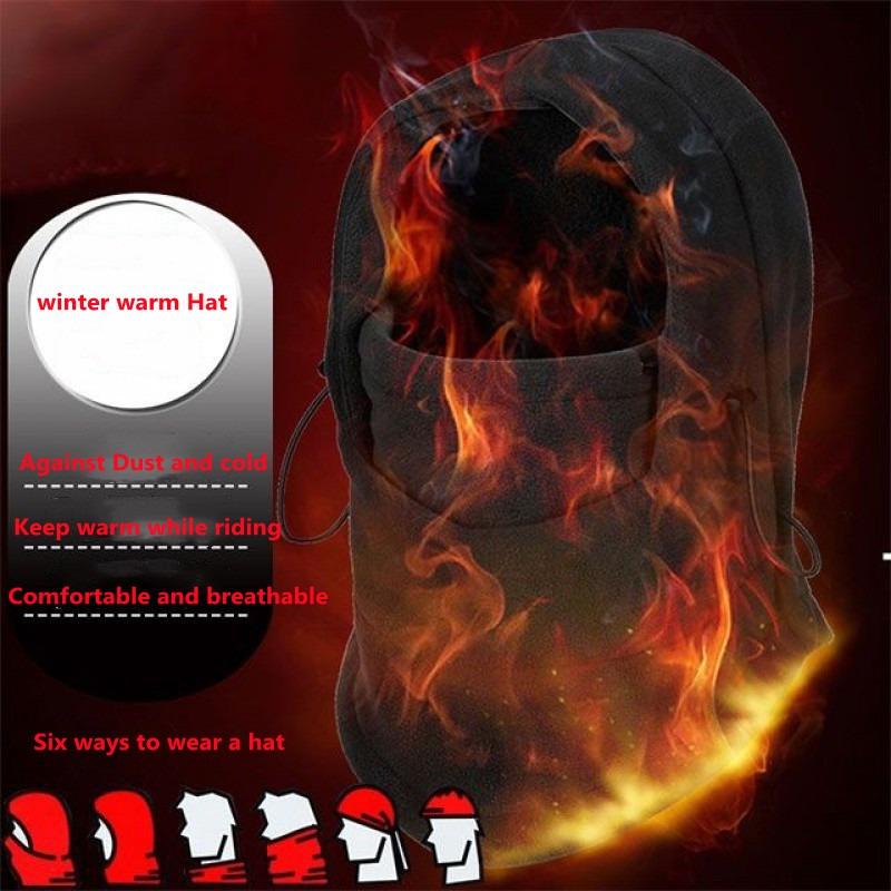 Warm Cap Winter Men Women Hats Waterproof Thermal Fleece Balaclava Hat Hooded Neck Warmer Outdoor Cycling Hiking Scarves Hats