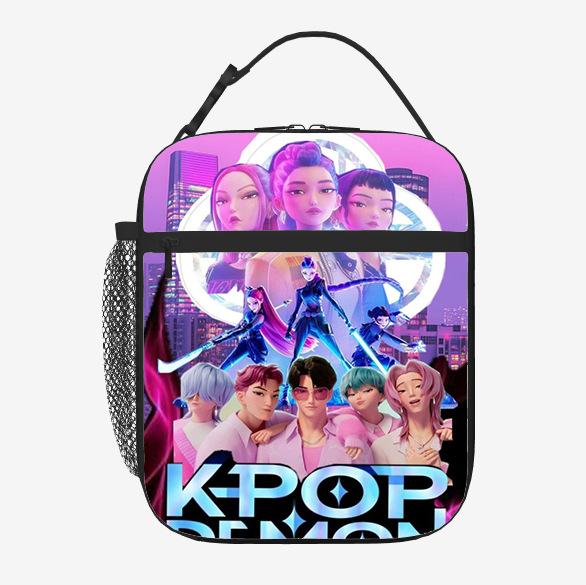 Elementary School Student Card Kpop Demon Hunter Thermal Insulation Bag Portable Outdoor Picnic Bag Children S Lunch Box Bag Lunch Bag