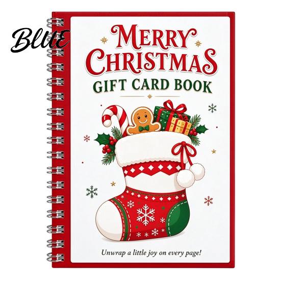 Christmas Money Presenter Gift Card Book 14 Pages DIY Booklet Spiral-Bound Merry Holiday Memory Book College Survival Kit Greeting for Adults Kids