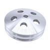 Chrome Double Groove Steering Pump Pulley Replacement Spare Part Durable Aluminum Alloy for Chevrolet Hydraulic System Repair
