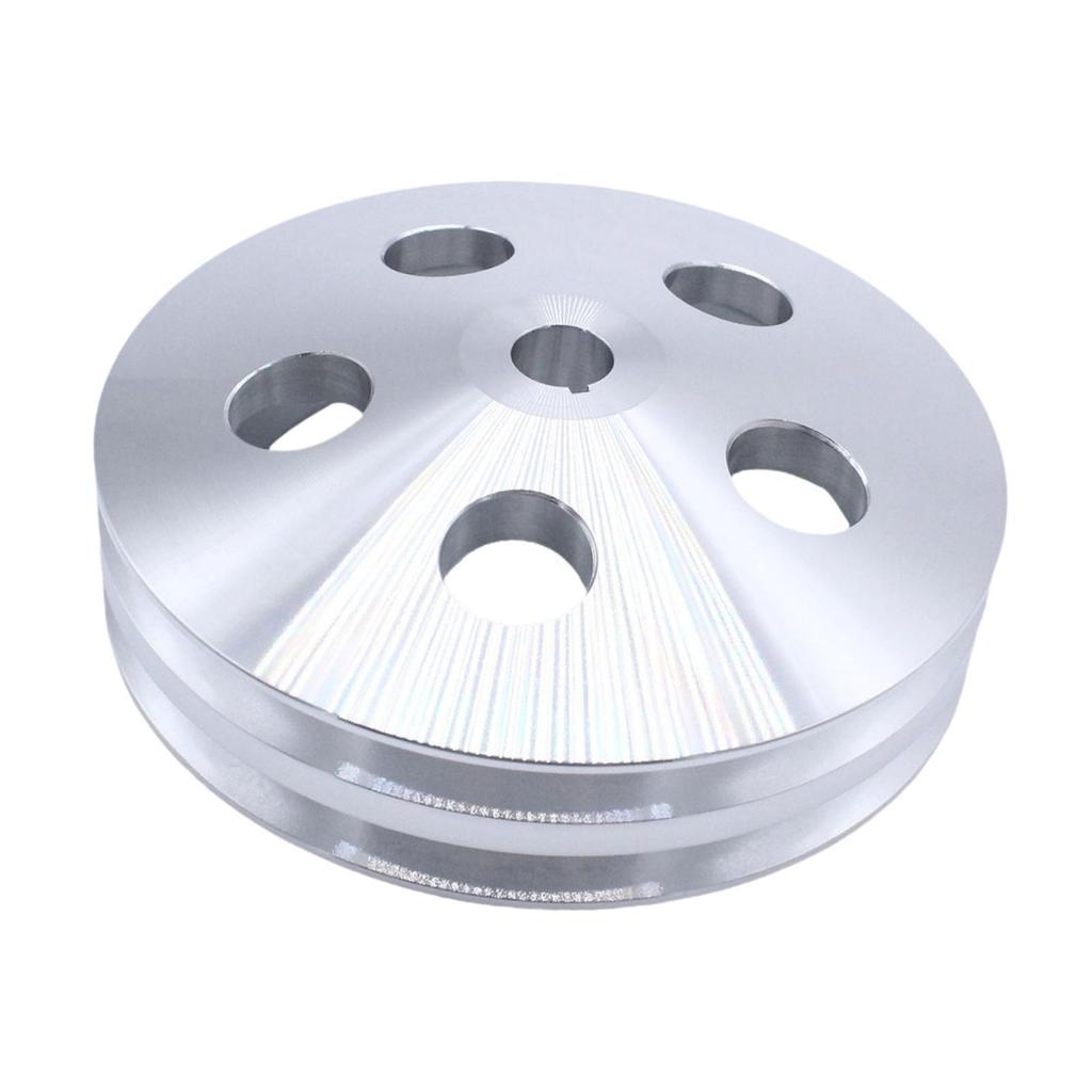Chrome Double Groove Steering Pump Pulley Replacement Spare Part Durable Aluminum Alloy for Chevrolet Hydraulic System Repair