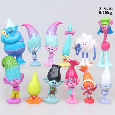 12 pièces/Kit Trolls Branche Créature Skitter Figurines Trolls Enfants Trolls POLYVINYL CHLORURE Figurine d'Action Jouet Conception d'Animation Personnage Enfants