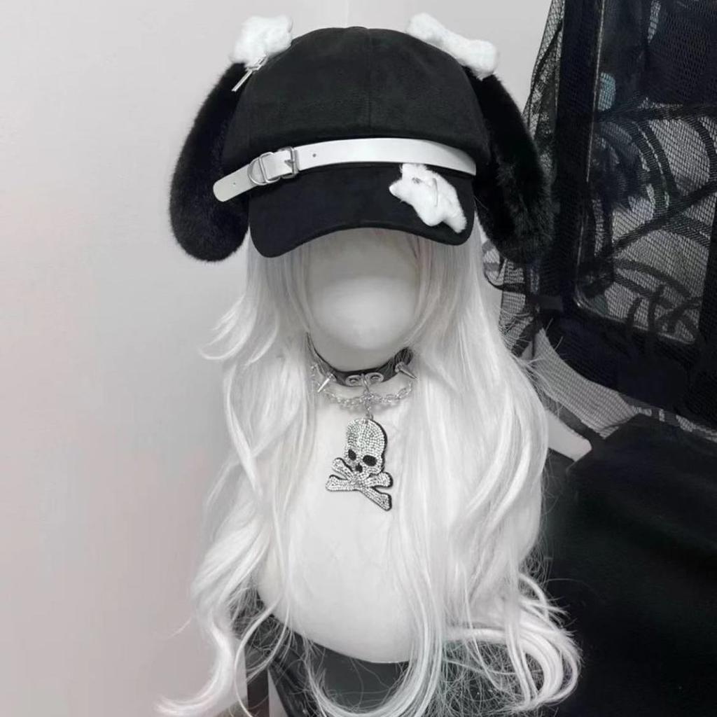 Women's Kawaii Hat Sweet Style New Fashion Cap Grey Dog Eared Cap Subculture Beret Cute Individualistic Embodying Otaku Culture