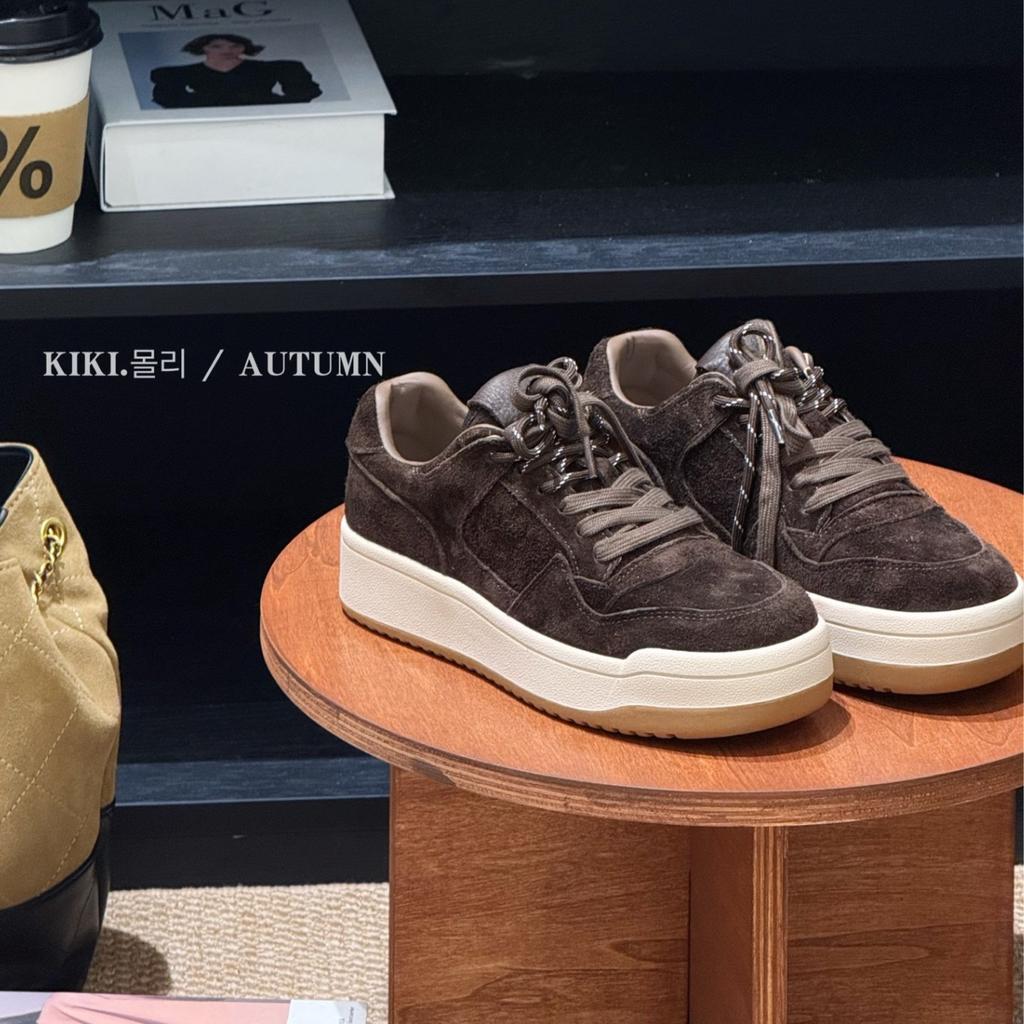 Niche ins tide double color ribbon German training shoes women's 2025 new thick sole heightening versatile casual sports shoes skateboard shoes