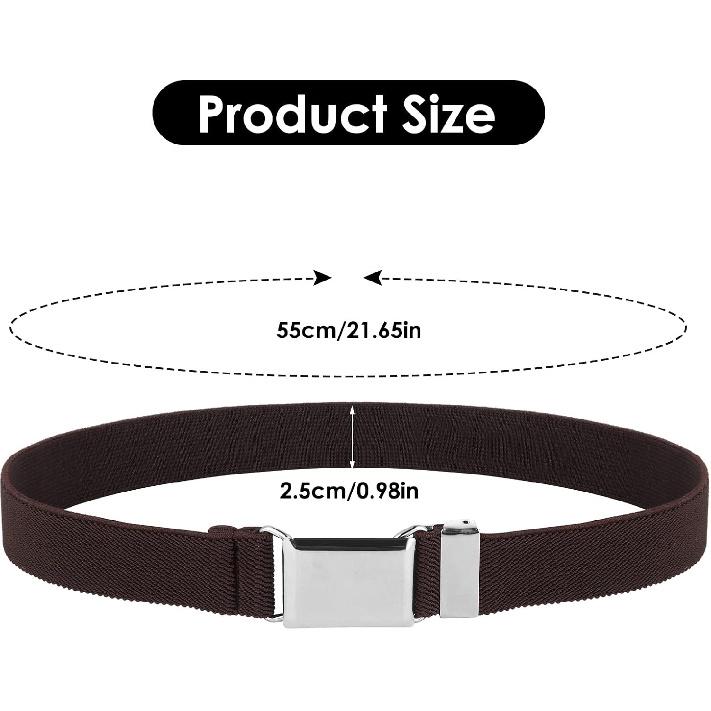 Детские эластичные ремни с серебряной пряжкой, 2 шт. - Регулируемые, эластичные ремни для малышей, для мальчиков и девочек