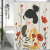 Happy Mother's Day Mother and Child Hugs Floral Shower Curtain, Bathroom Decorative Shower Curtain, Waterproof Shower Curtain wi