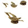 Brass Crane Statue, Wealth Decor Antique Tea Pet Artware, Animal Collectible Figurine for Home