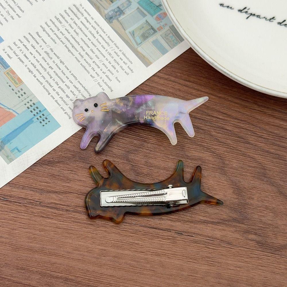 Kitten Cat Shaped Hair Clip Acetic Acid Cute Side Clip Cute Animals Hairpin  Female