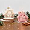 WTEMPO Creative Christmas-House-Shaped Silicone Molds Christmas Candle/Resin Liquid Handicrafts Making Molds Christmas Festival Decorations DIY Molds