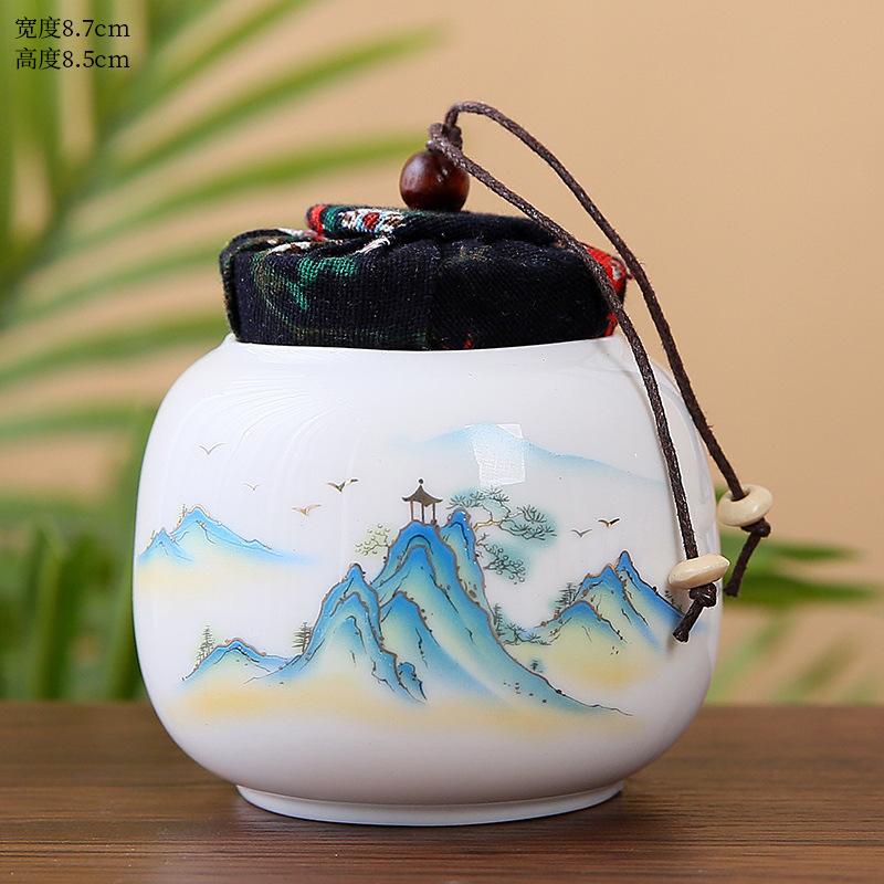 Керамическая банка для чая из козьего жира, маленькая портативная мини-банка, банка для порошка лекарств, емкость для хранения порошка благовоний, герметичная банка