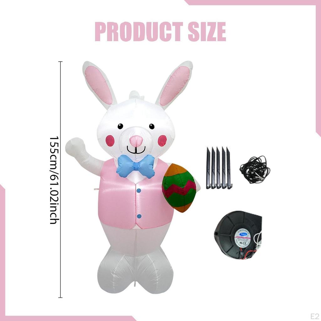 Easter Inflatable Bunny Decoration Cartoon Festival Layout LED Lighted for