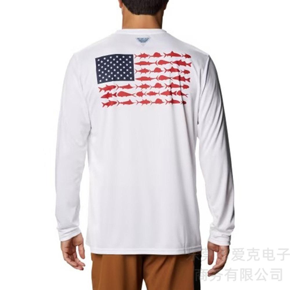 Colombia Pfg Fishing Suit Men's Long-sleeved T-shirt Summer Quick-drying Top Outdoor Sunscreen Breathable Fishing Suit