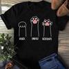 Lustiges Katzenpfoten-T-Shirt: Schere Stein Papier Spiel - Geschenk für Katzenliebhaber