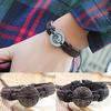Men Women Alloy Tai Ying Yang Pattern Faux Leather Braid String Bracelet Chain