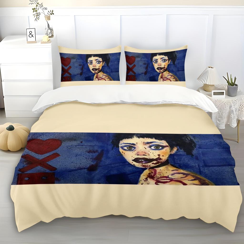 Cartoon Duvet Cover Love, Death, And Robots Set Kawaii Pillowcase Set Kids Bedding Set Decor Full Queen King Size