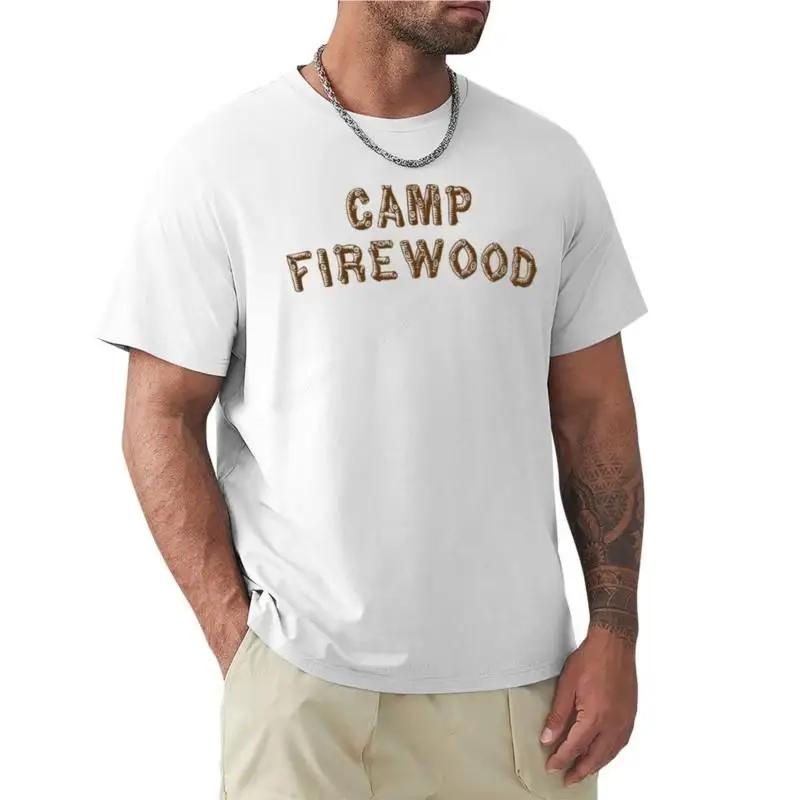T-shirt Men Cotton Camp Firewood T-Shirt Vintage T Shirt Aesthetic Clothes Mens Funny T Shirts Summer T-shirt for Man