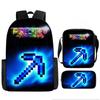 Minecraft Printed Cartoon Backpack Student Schoolbag Shoulder Bag Bag Pencil