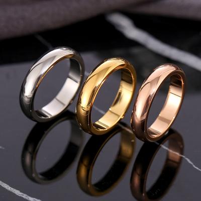 Wide Smooth Plain Ring Couple Matching Stainless Steel Fashion Index Finger Ring Trendy Unisex Jewelry