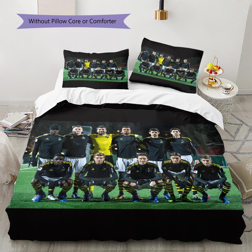FC AIK Pattern Bedding Home Decoration Birthday Gift (1 * Duvet Cover + 2 * Pillowcase, Without Core)