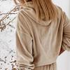 1 Set Sweatshirt Sweatpants Solid Color Elastic Cuff Autumn Winter Thick Warm Pullover Pants for Daily Wear