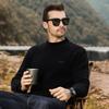 JEEP Men's Fleece Lined Chenille Round Neck Sweater