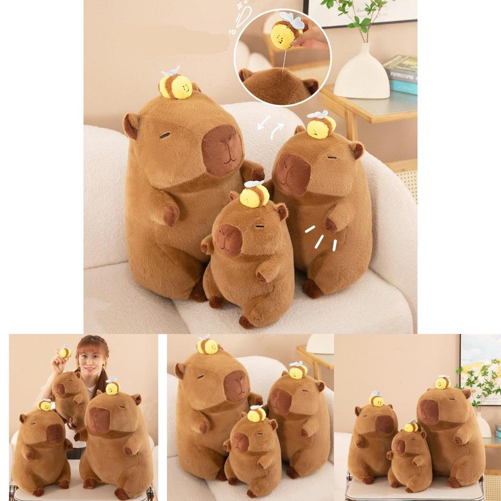 Adorable Stretchable Capybara Plush Toy With Cute Bee Design Perfect For Kids Gift