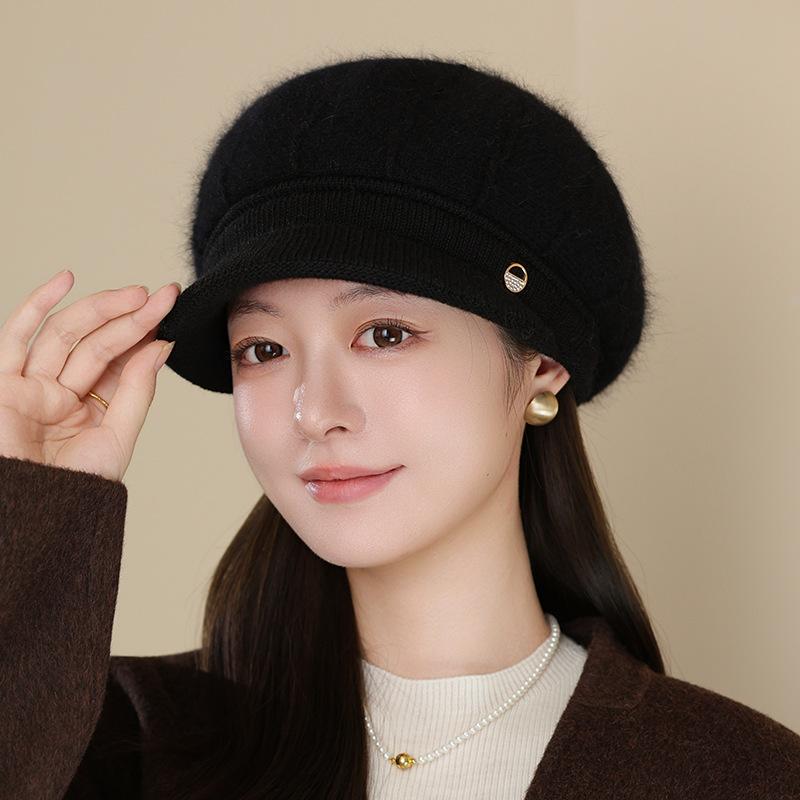 Women Autumn and Winter New Models In The Elderly Rabbit Fur Warm Knitted Cap Outdoor Riding Cold Hat