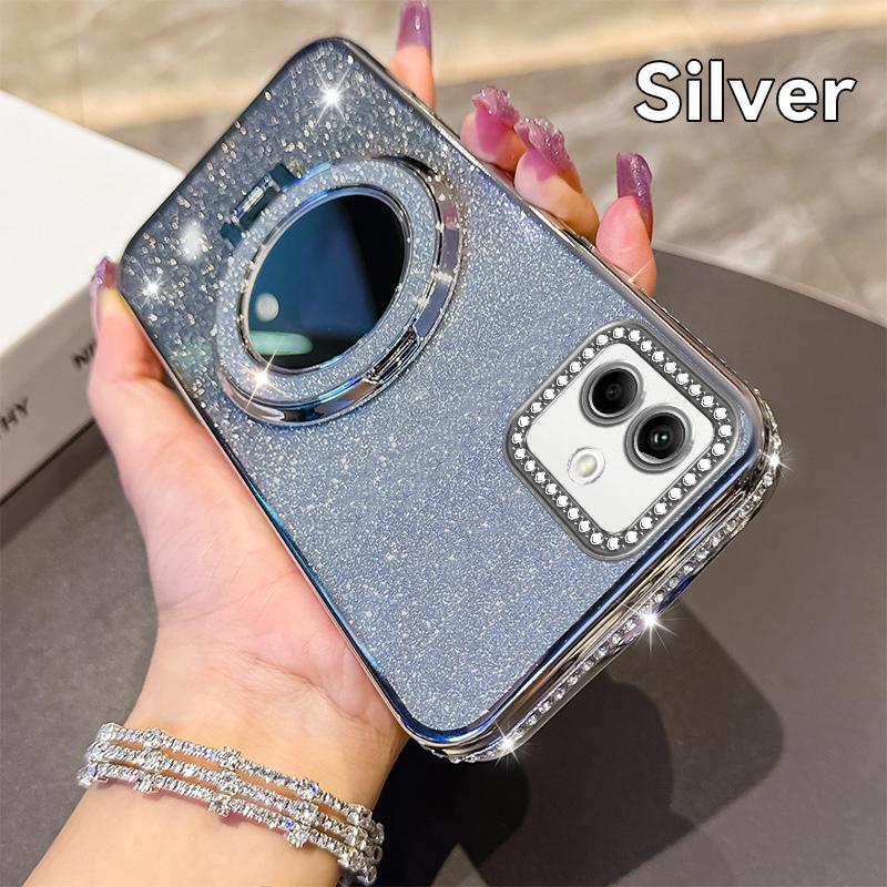 For Samsung A03 A04 A05 A05S Luxury Magnetic Plating Stand Shockproof Glitter Phone Case For Samsung Galaxy A04 A05 Bling Cover