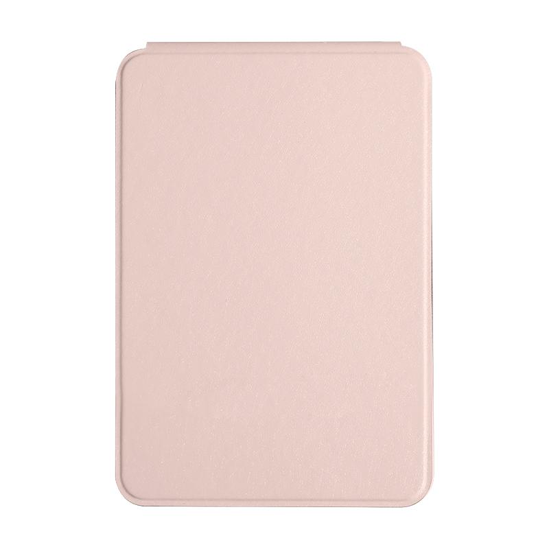 

Перезаряжаемый Складной Сенсорный Чехол из ПУ Кожи Косметическое Зеркало 3 Цвета Подсветки Бесступенчатая Регулировка Яркости Дорожное Косметическое Зеркало розовый