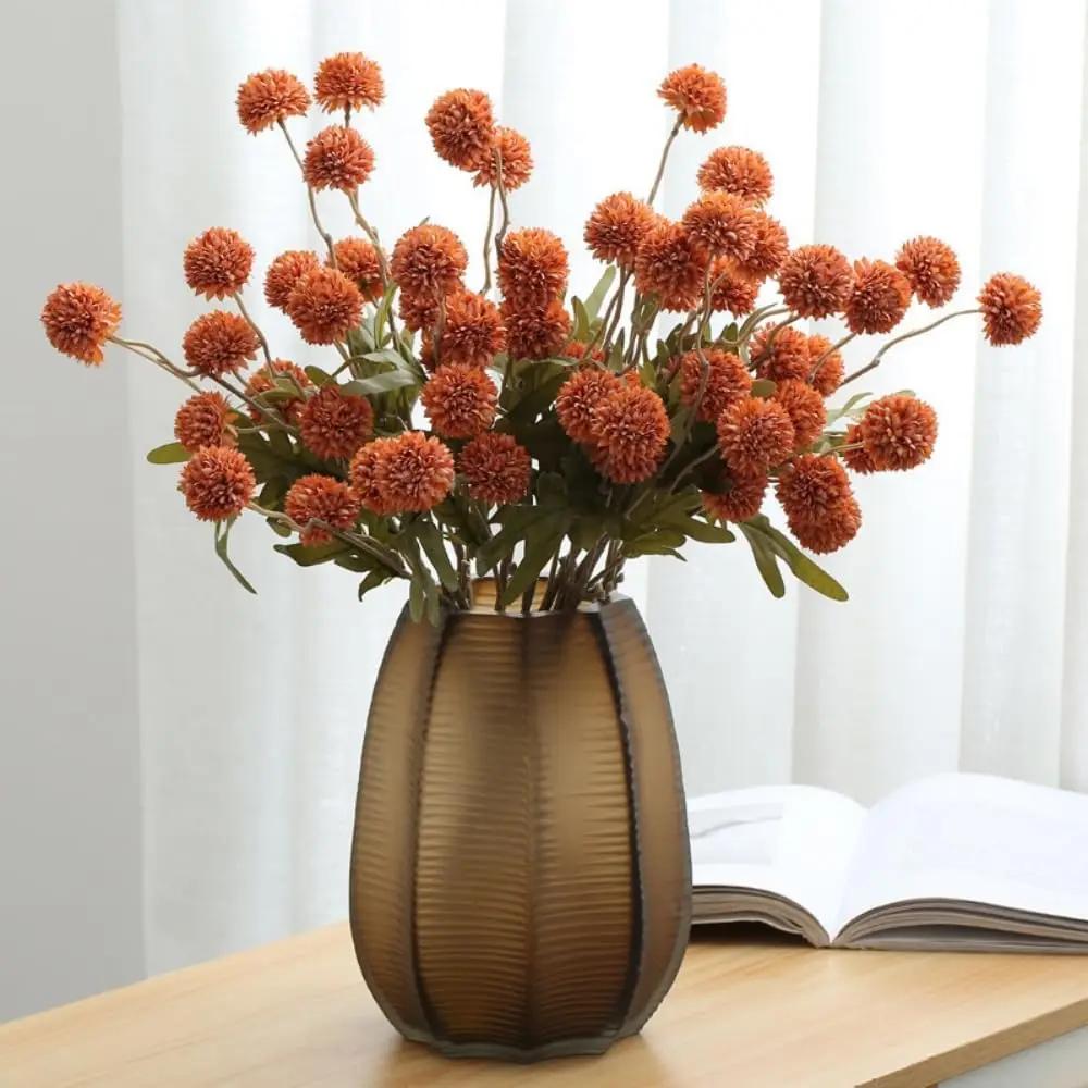 

12pcs Pompon Mum Artificial Flower Faux Silk Mini Chrysanth with Stems for DIY Bouquet Centerpieces Office Wedding Decoration