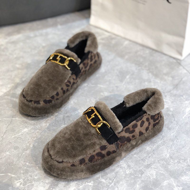 Velvet Doudou shoes fashion cotton shoes one pedal cotton shoes children 2025 women winter wear new Internet celebrity Mao Mao shoes