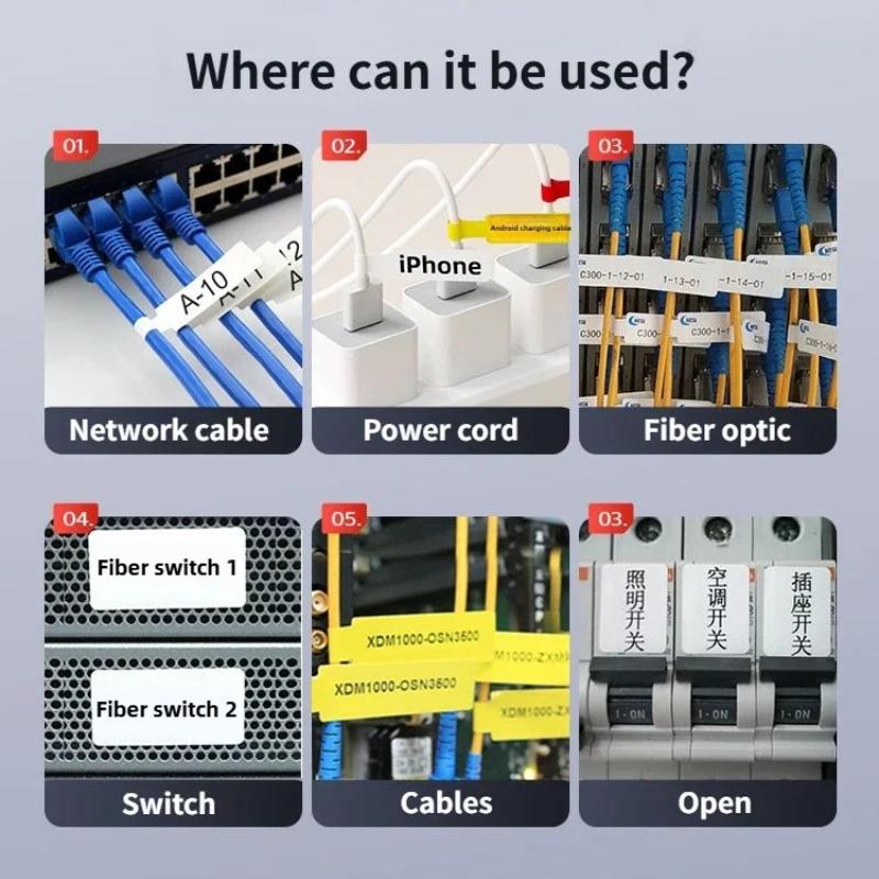 Niimbot M2/M3/B32/Z401 Cable Label Printing Paper Communication Network Wire Classification Self-adhesive Heat Transfer Label