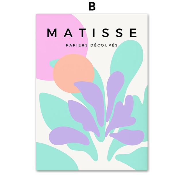 Vintage Abstract Matisse Picasso Coral Sun Nordic Poster and Prints Wall Art Canvas Painting Wall Pictures for Living Room Decor No Frame