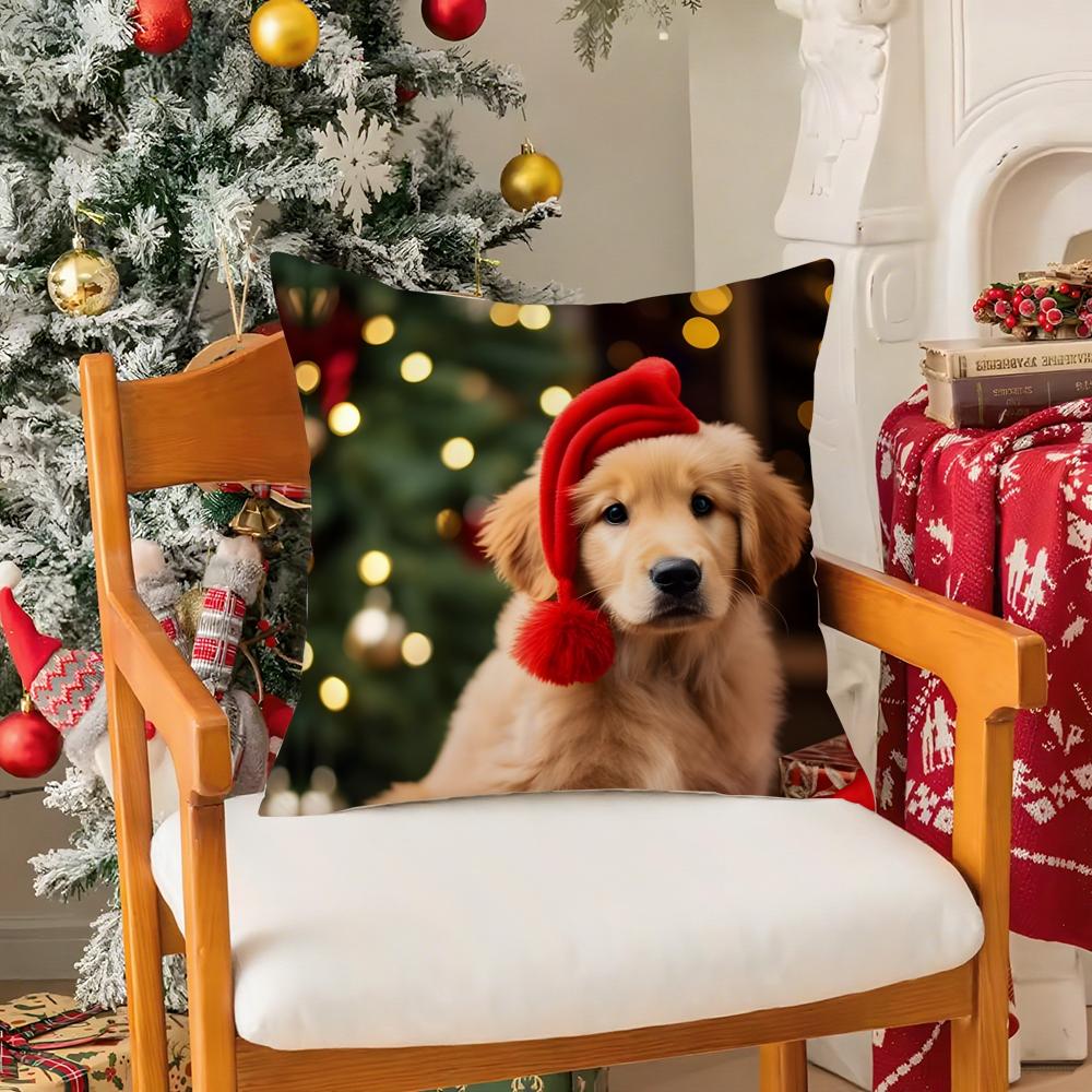 

Милые Животные Празднуют Рождество Третья Наволочка Шелковистый Короткий Плюш с Невидимой Молнией Пыленепроницаемый Чехол на Подушку для Дивана 12x12Inch