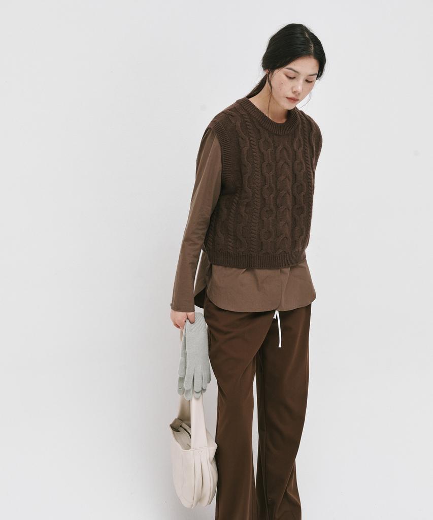 Yuleuteu Cashmere Wool Aran Vest_3Color