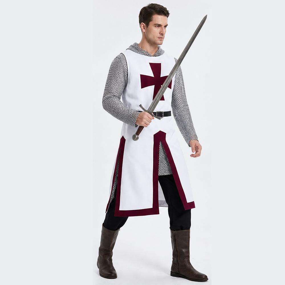 Chainmail, Templar Order, Medieval Robes, Cosplay, Crusader Coats, Cosplay Performance Costumes, Vintage Costumes