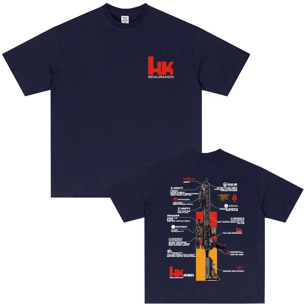 Men's Graphic in Heckler & Koch HK416 T-Shirt Cotton Sweat Wicking Breathable High Quality Casual Tee for Easy Movement