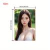 HD Metal Tin Sign Elegant Asian Lady In White Lace Camisole Posing In Lush Green Garden Vintage Wall Art Decor for Home Bar Man