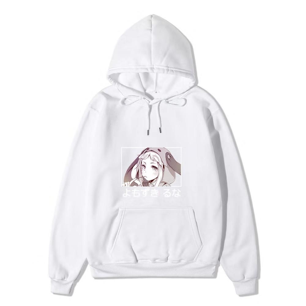 Black Warm Fleece Hooded Sweatshirt Kakegurui Compulsive Gambler Kirari Color Print Japanese Title Loose Street Hoodie