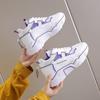 Inner Heightening Muffin Sole Sneakers Autumn and Winter New Thick-soled Lace-up Casual Shoes Color Matching Mesh Dad Shoes