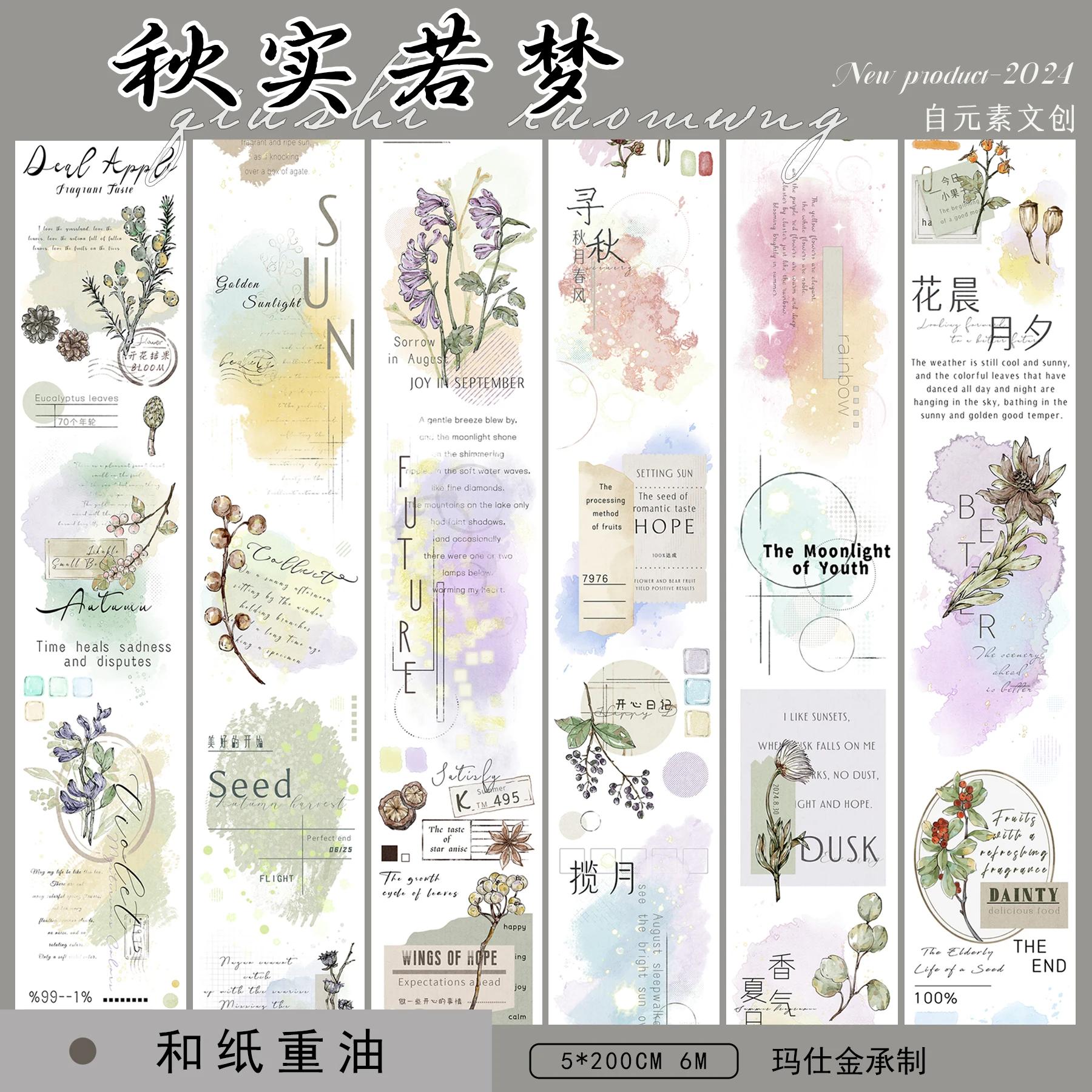 Washi Tape PET Sticker English Character Diy Base Background Autumn Real Dream