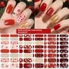 Christmas Nail Strips With Nail File Santa Claus Christmas Tree Sock Christmas Nail Strip Full Wraps For Women Holiday Art