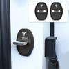 QSGMX1 4pcs Silicone Car Logo Door Lock Covers Stickers Decoration For Model 3 Y X S Semi Cybertruck Roadster Auto Protection