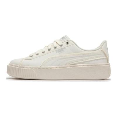 Basket Platform Fringe Guľatá špička Šnurovacie Nízke tenisky Dámske tenisky Béžové 399252-02