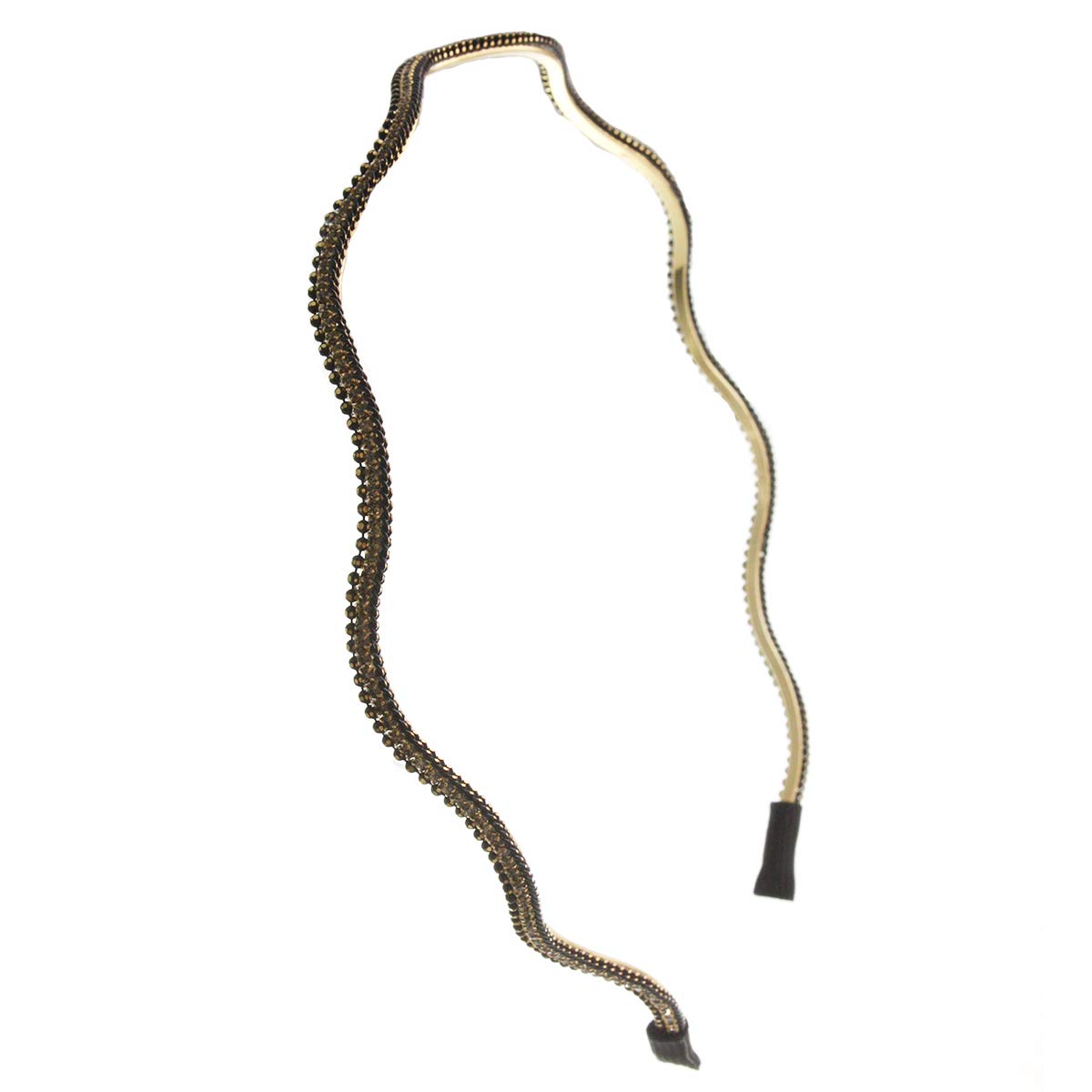 

Kobe VINGTAINE Цветной бисерный волнистый тонкий свадебный ободок для волос черного цвета, простой, повседневный, аксессуар, HK-199-BK, чёрный