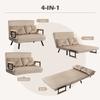 Sleeper Chair, Guest Bed, Wood Armrests, Metal Frame, Up To 120 Kg, 102x73x81cm, Light Brown