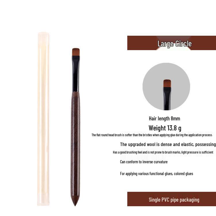 Japanese Sandalwood Nail Art Round Liner & Builder Gel Brush Set