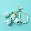 Korean Style Crochet Pearl Keychain Lily of the Valley Design