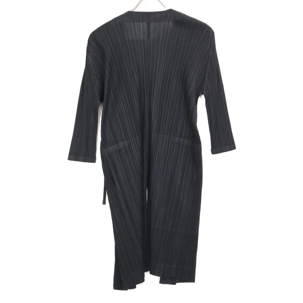 PLEATS PLEASE 18Stainless Steel PP81-JA642 Black Long Pleated Cardigan tops 2 blackUsed